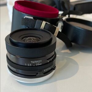 Tamron 1:2.5 Camera Lens 28mm with Case
